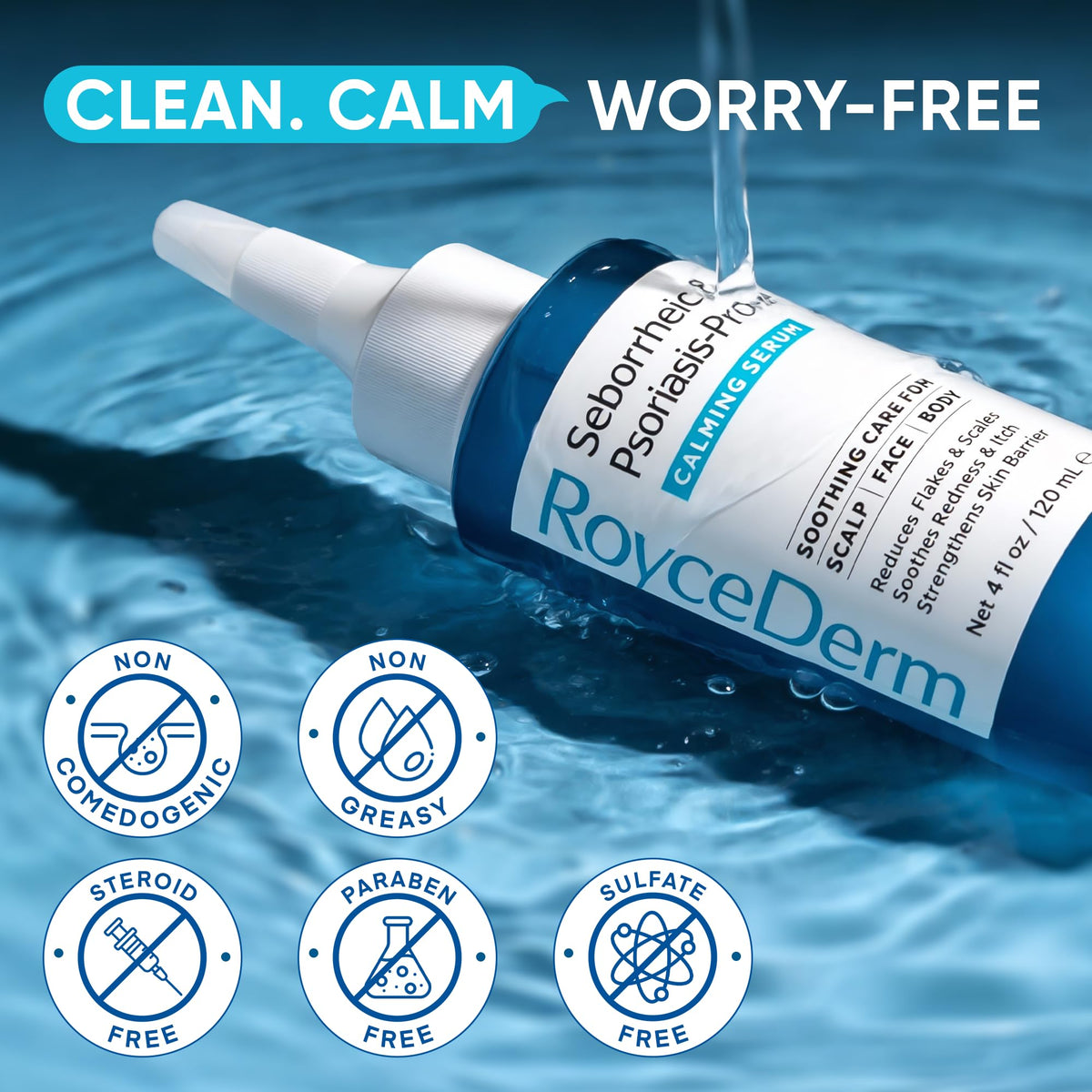Roycederm products on a bathroom shelf