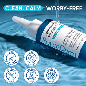 Roycederm products on a bathroom shelf