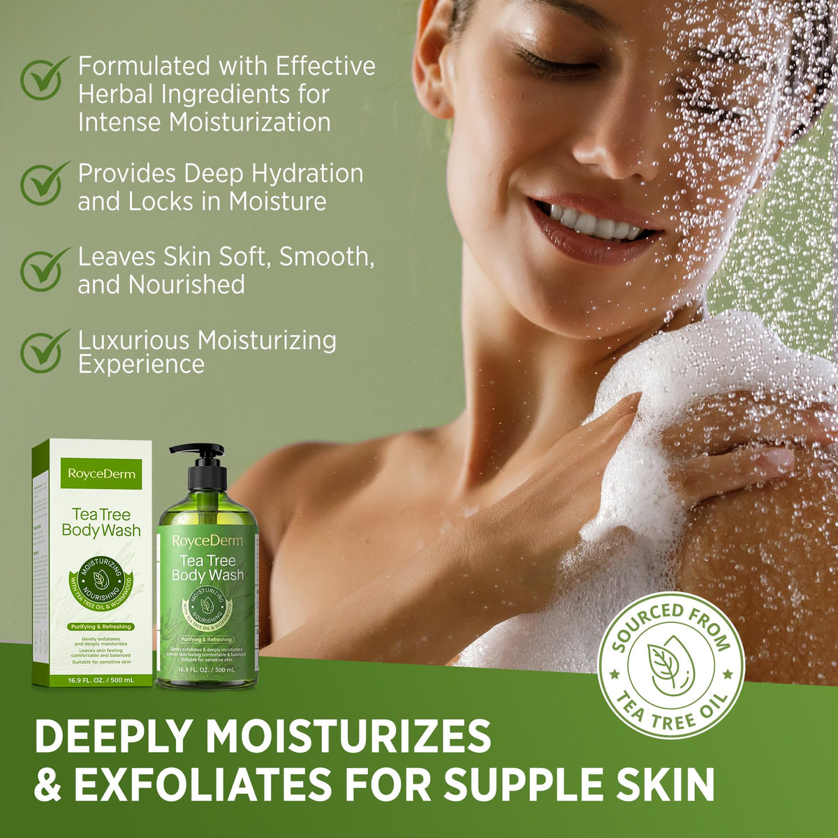 Roycederm Tea Tree Body Wash with natural ingredients