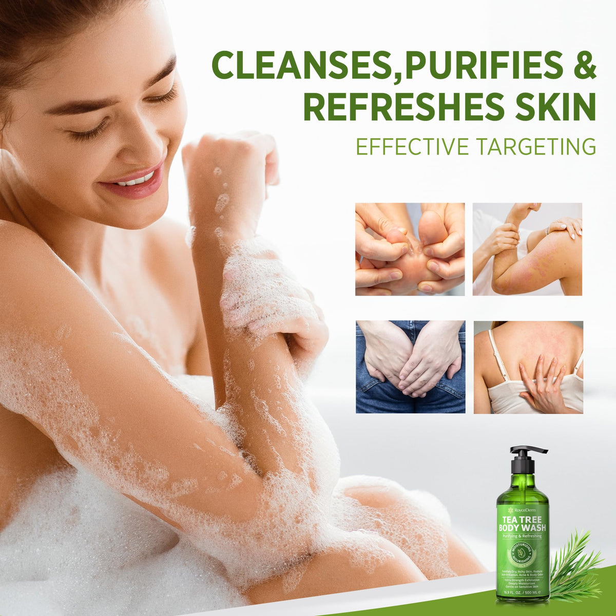 Roycederm Tea Tree Soap Bar being used at sink