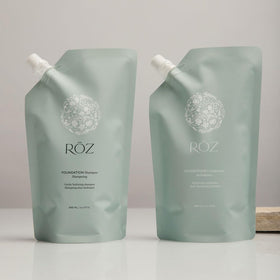 RŌZ Foundation Shampoo Refill pouch side view