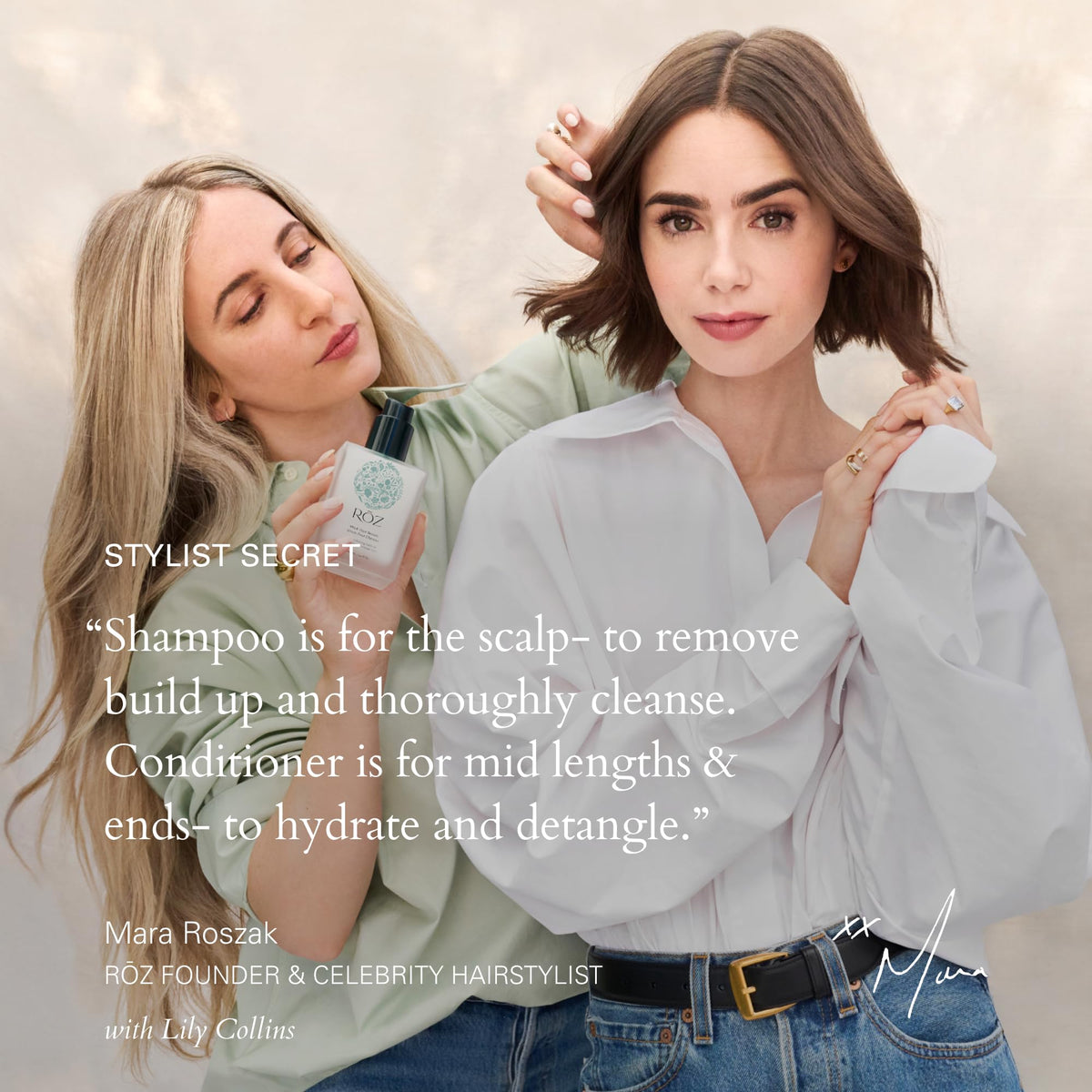 RŌZ Hydrating Shampoo and Conditioner Set lifestyle scene