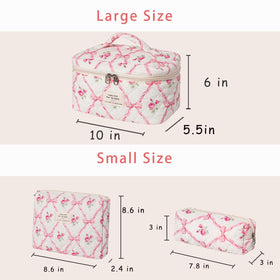 RSRSLEII Large Floral Cotton Makeup Bag side view
