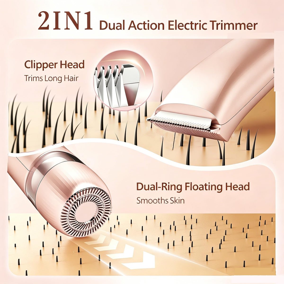 RtLvio Bikini Trimmer showing stainless steel blade