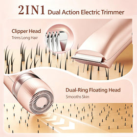 RtLvio Bikini Trimmer showing stainless steel blade