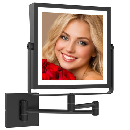Ruacq Wall Mounted Makeup Mirror front view with lights