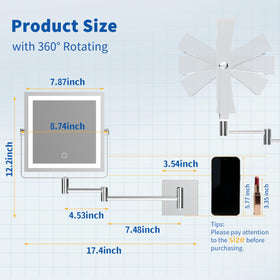 Ruacq Wall Mounted Makeup Mirror installation accessories included