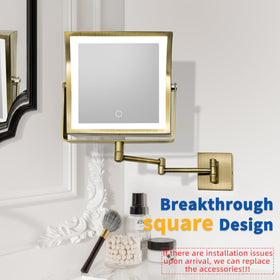Ruacq Wall Mounted Makeup Mirror showing 1X and 10X sides