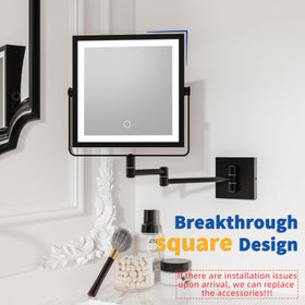 Ruacq Wall Mounted Makeup Mirror side view showing 1X and 10X sides