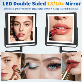 Ruacq Wall Mounted Makeup Mirror with warm light setting
