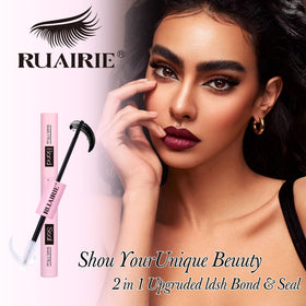 Ruairie Lash Glue in use with eyelash clusters