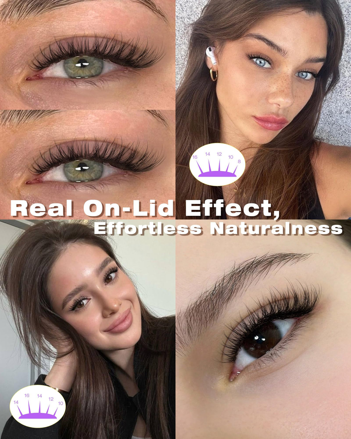 Ruairie Wispy Lash Clusters side view displaying band