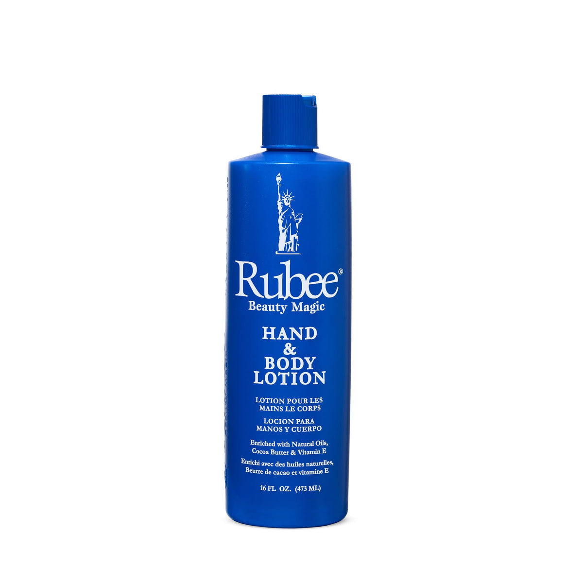 RUBEE Body & Hand Lotion 16oz bottle side view