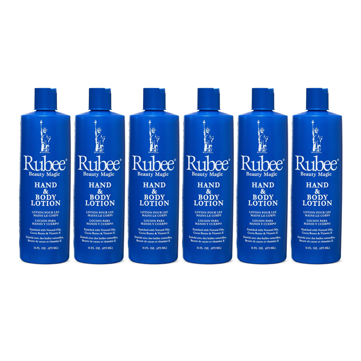 RUBEE Body & Hand Lotion pack of 6 bottles front view