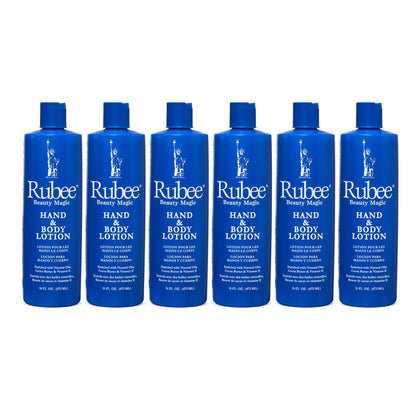 RUBEE Body & Hand Lotion pack of 6 bottles front view
