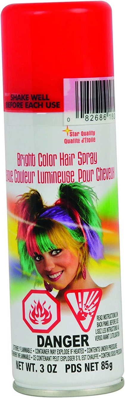 Rubies Red Haircolor Costume Hairspray 3 Ounce can front view