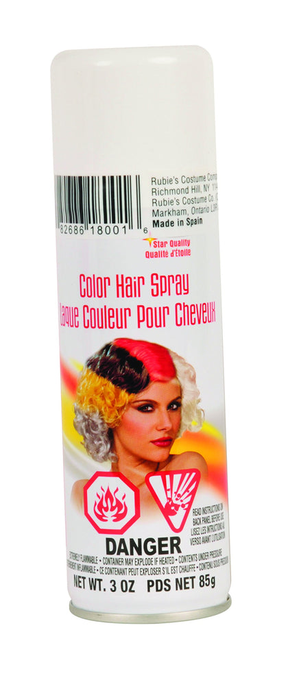 Rubies White Haircolor Costume Hairspray 3 Ounce can front view