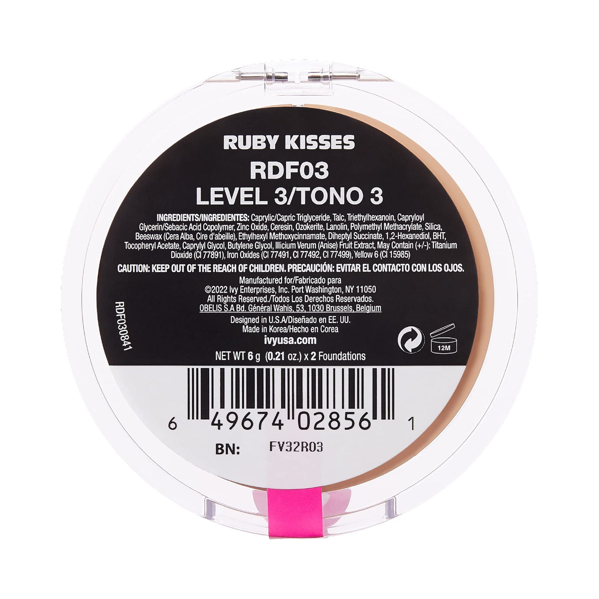 Ruby Kisses 3D Face Creator Foundation Level 3 with makeup tools