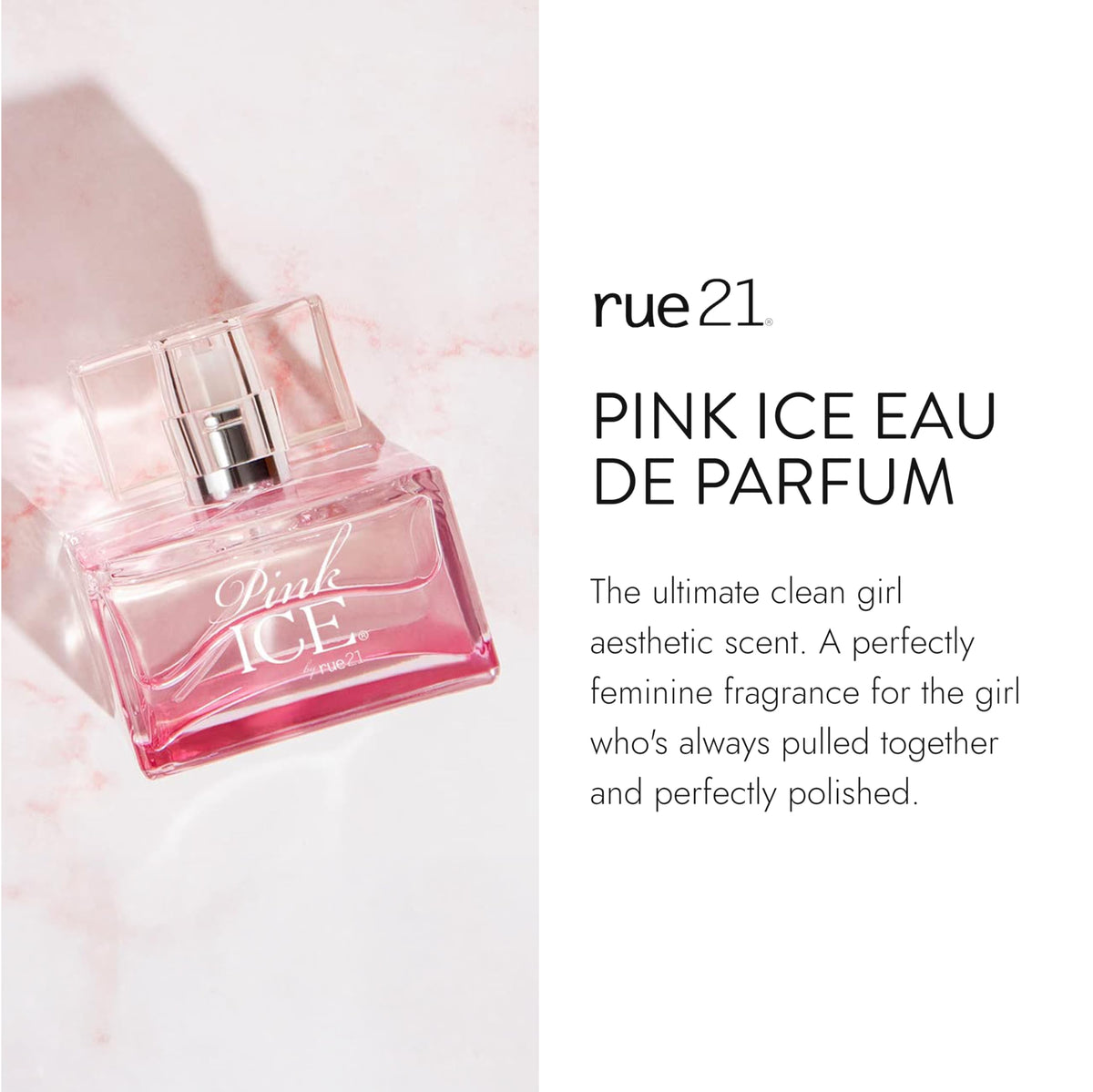 Rue 21 Pink Ice Eau De Parfum 50ml bottle side view