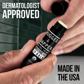 RUGGED & DAPPER Lip Balm tube showing non-greasy formula