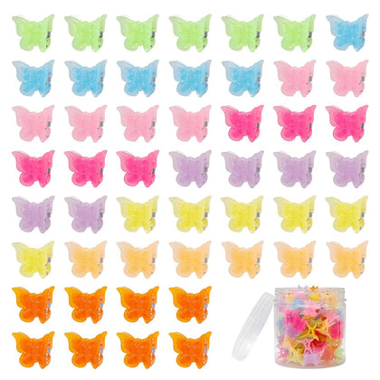 Ruocce 50 assorted colour butterfly hair clips in packaging