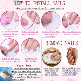 RUOKEXIN press on nails with alcohol bag and wooden stick
