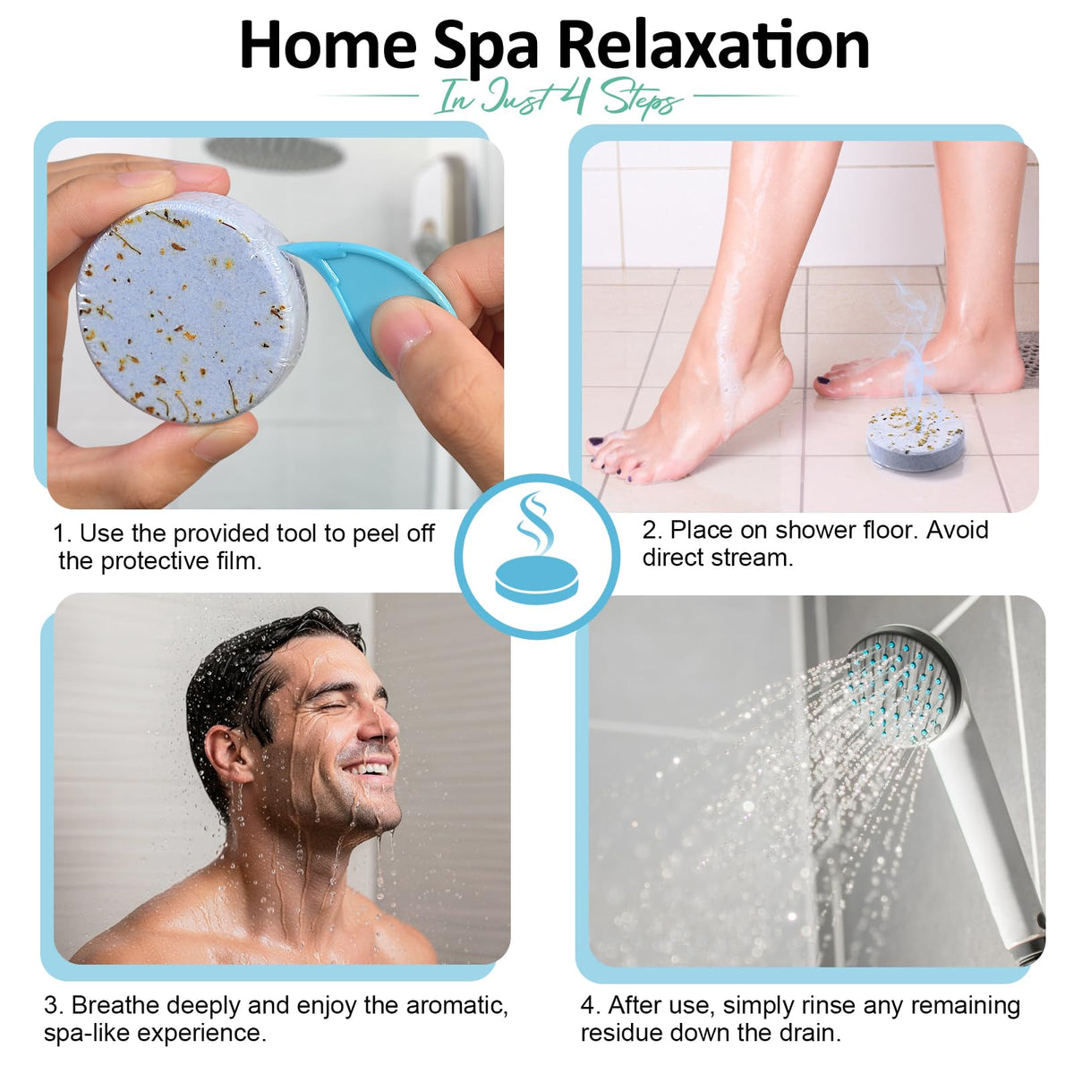 RUSEMLE shower steamer tablet with citrus scent