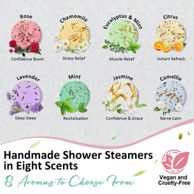 RUSEMLE shower steamers in a relaxing bathroom setting