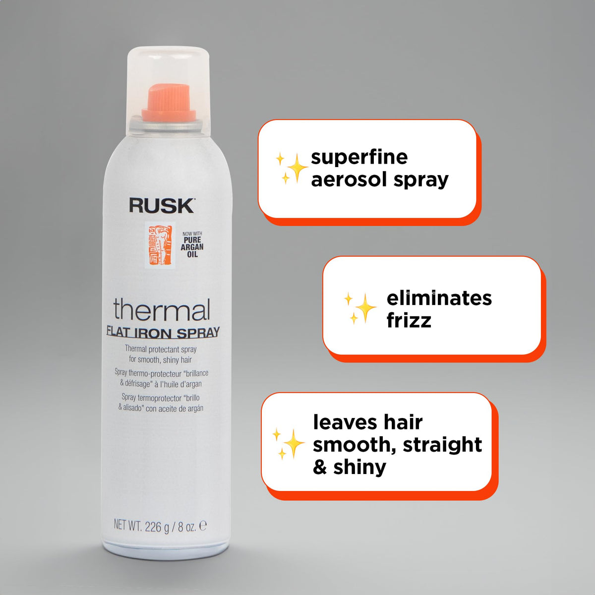 RUSK Thermal Iron Spray 450° Heat Protectant back view