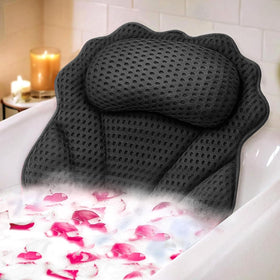 RUVINCE Bath Pillow ergonomic design black colour front view
