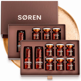 SØREN Micro Infusion Hair Renewal System kit front view with serum bottles