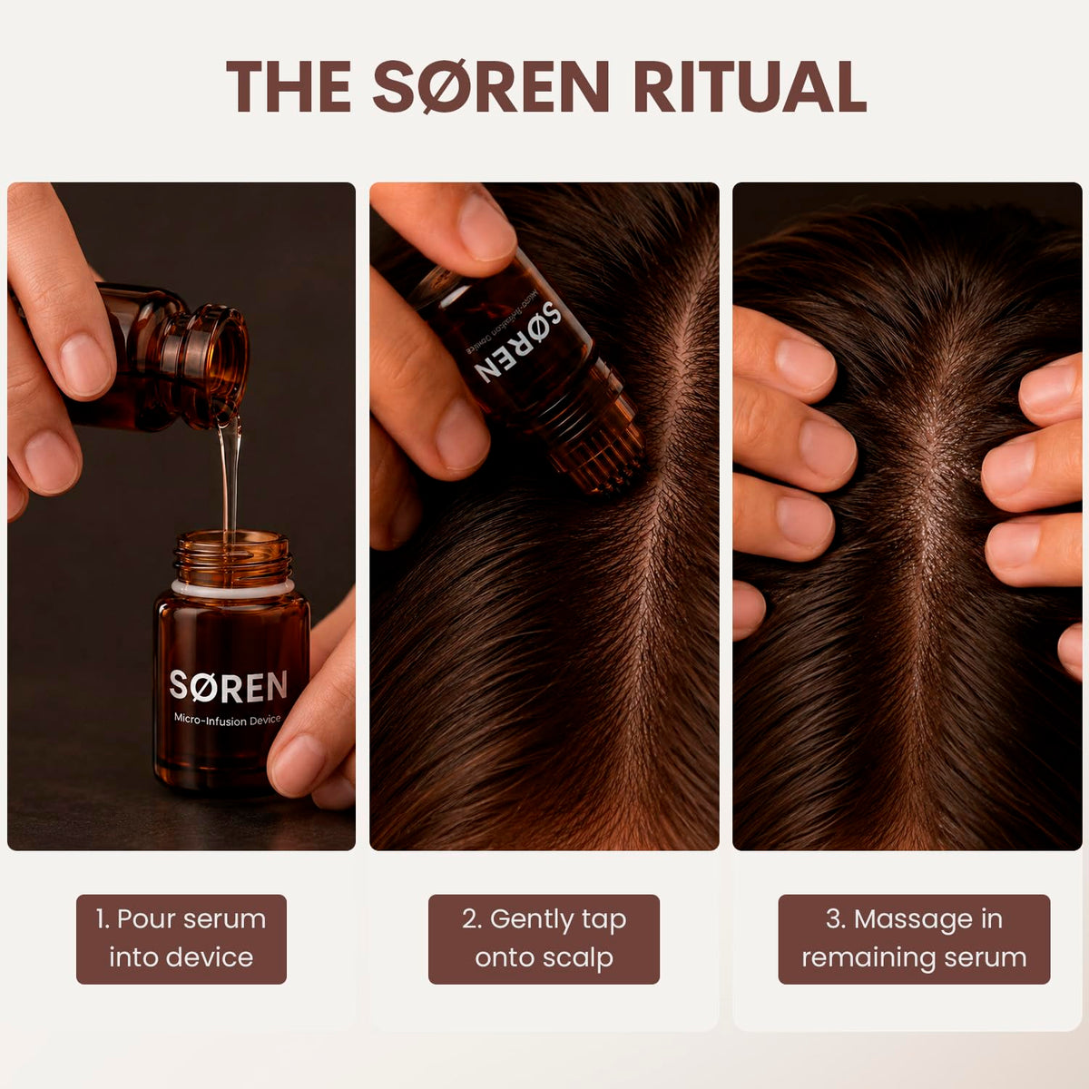 SØREN serum bottle with ingredients list