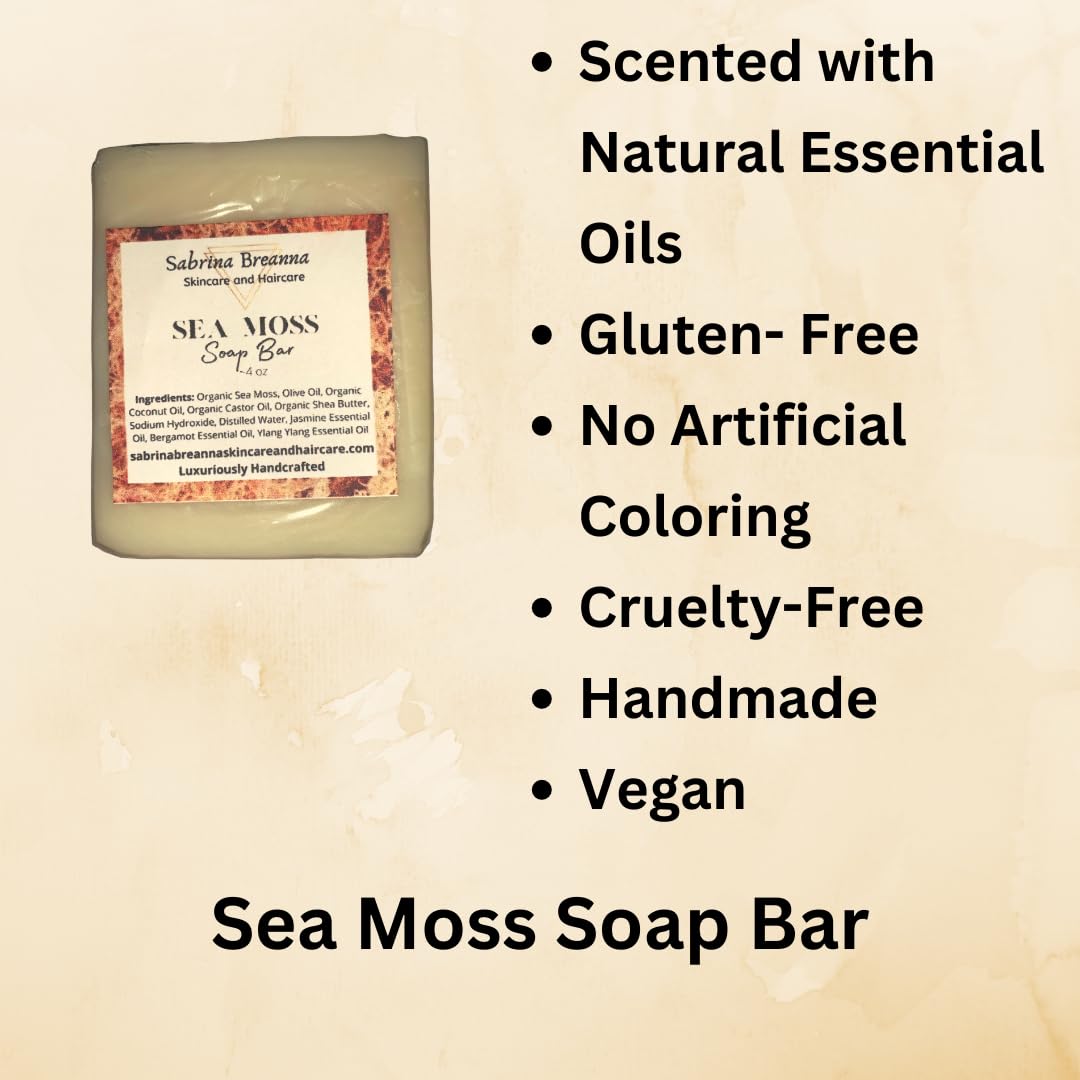 Sabrina Breanna Sea Moss Soap Bars side view highlighting organic ingredients