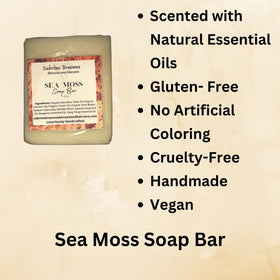 Sabrina Breanna Sea Moss Soap Bars side view highlighting organic ingredients