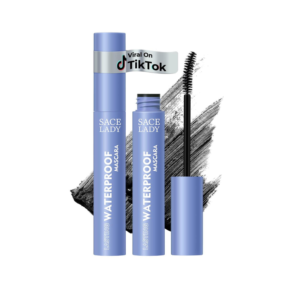 SACE LADY Black Mascara front view with sleek black packaging