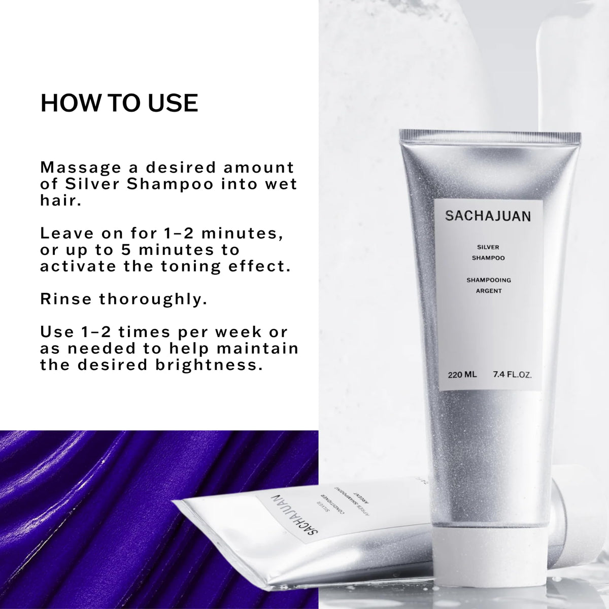 SACHAJUAN Silver Shampoo 7.4 oz in lifestyle setting
