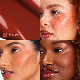 Sacheu Cheek STAY-N Liquid Blush I'm Hot sponge applicator close-up