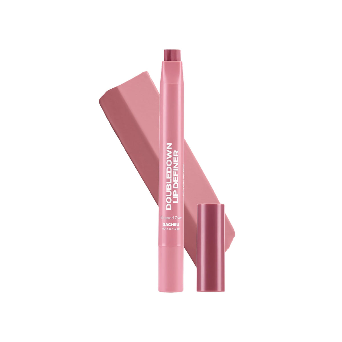 Sacheu DoubleDown Lip Definer front view with dual-colour bullet