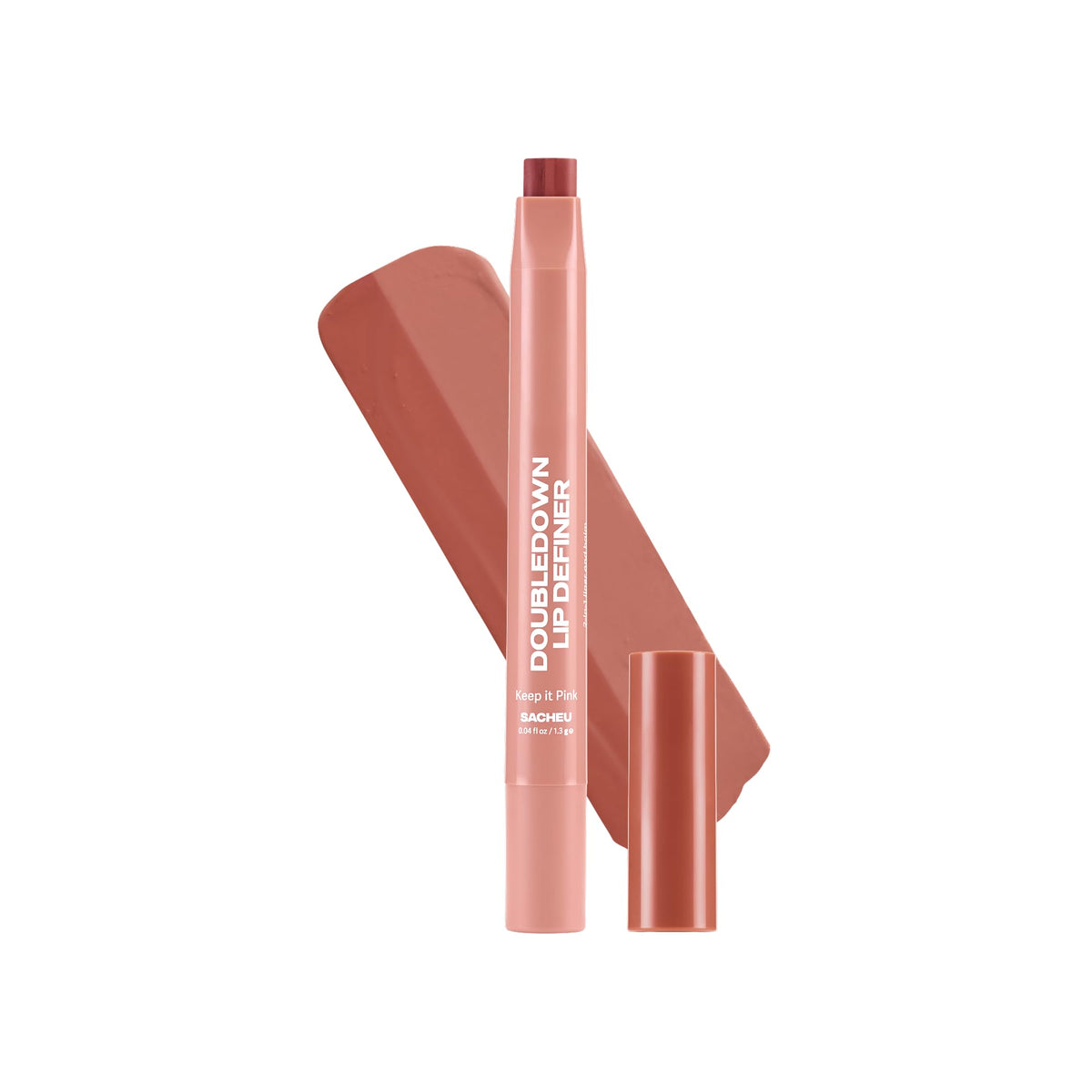 Sacheu DoubleDown Lip Definer in Keep it Pink, front view