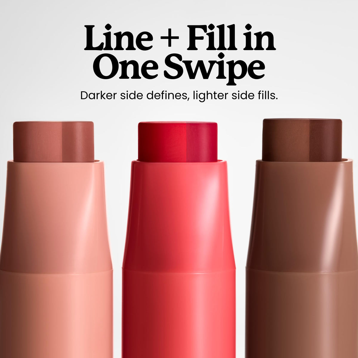 Sacheu DoubleDown Lip Definer side view highlighting dual-colour bullet