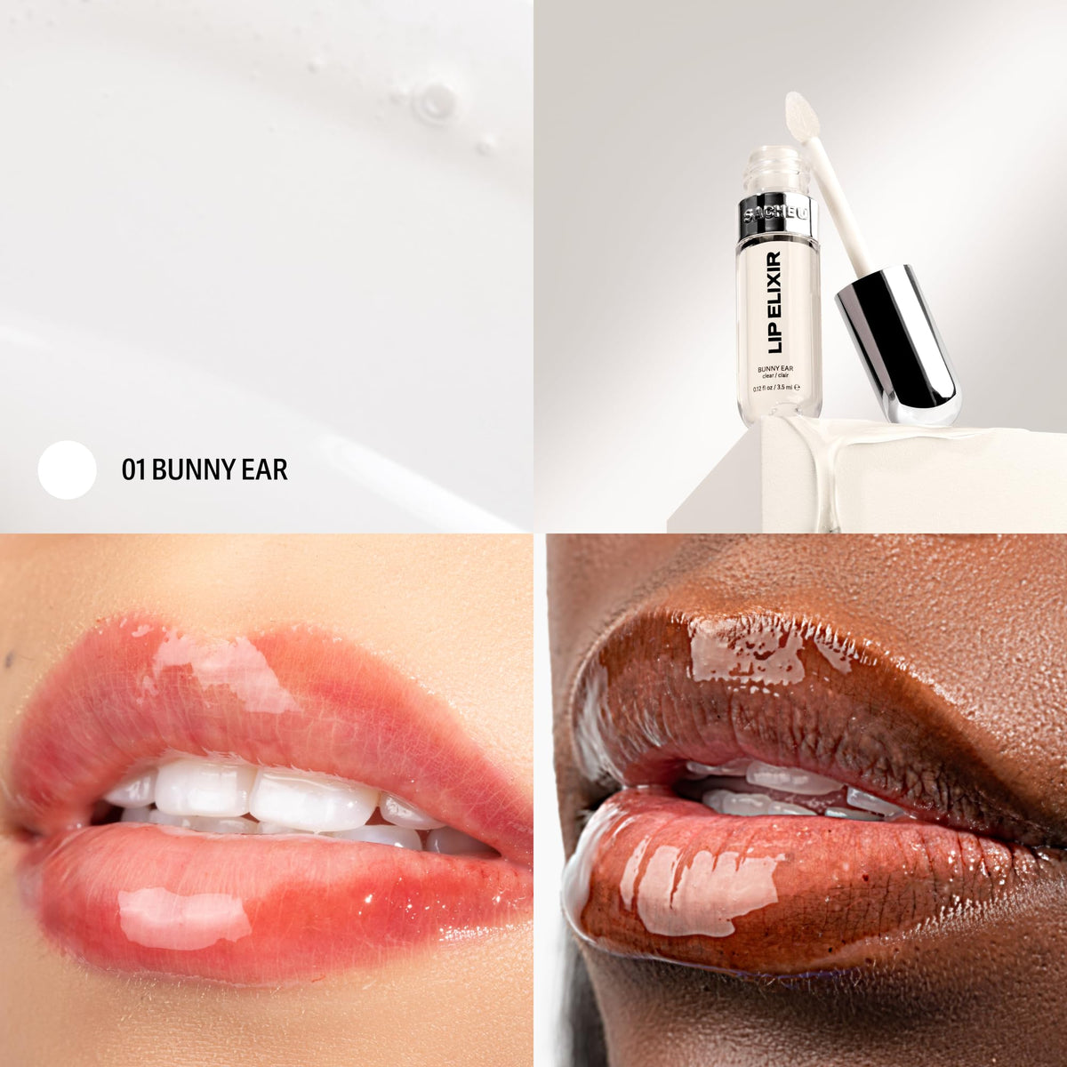 Sacheu Lip Elixir Hydrating Lip Gloss packaging