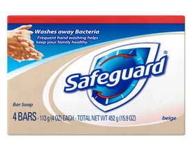 Safeguard Antibacterial Bath Bar Soap Pack of 4 front view