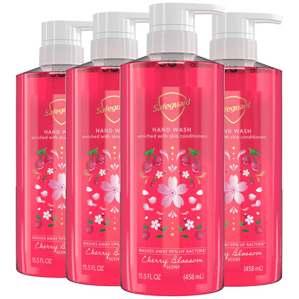 Safeguard Cherry Blossom Liquid Hand Soap front view 15.5 oz