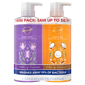 Safeguard Liquid Hand Soap Twin Pack front view with coconut and lavender scent
