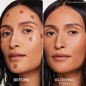 Saie Dew Bronze Liquid Bronzer Stick swatch on skin