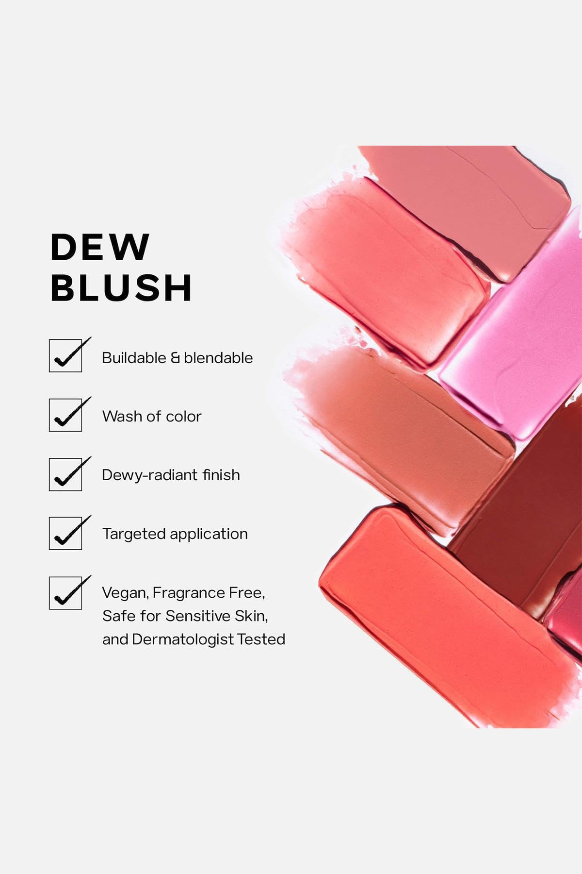 Saie Dew Liquid Blush Cutie 0.40 oz application on cheeks