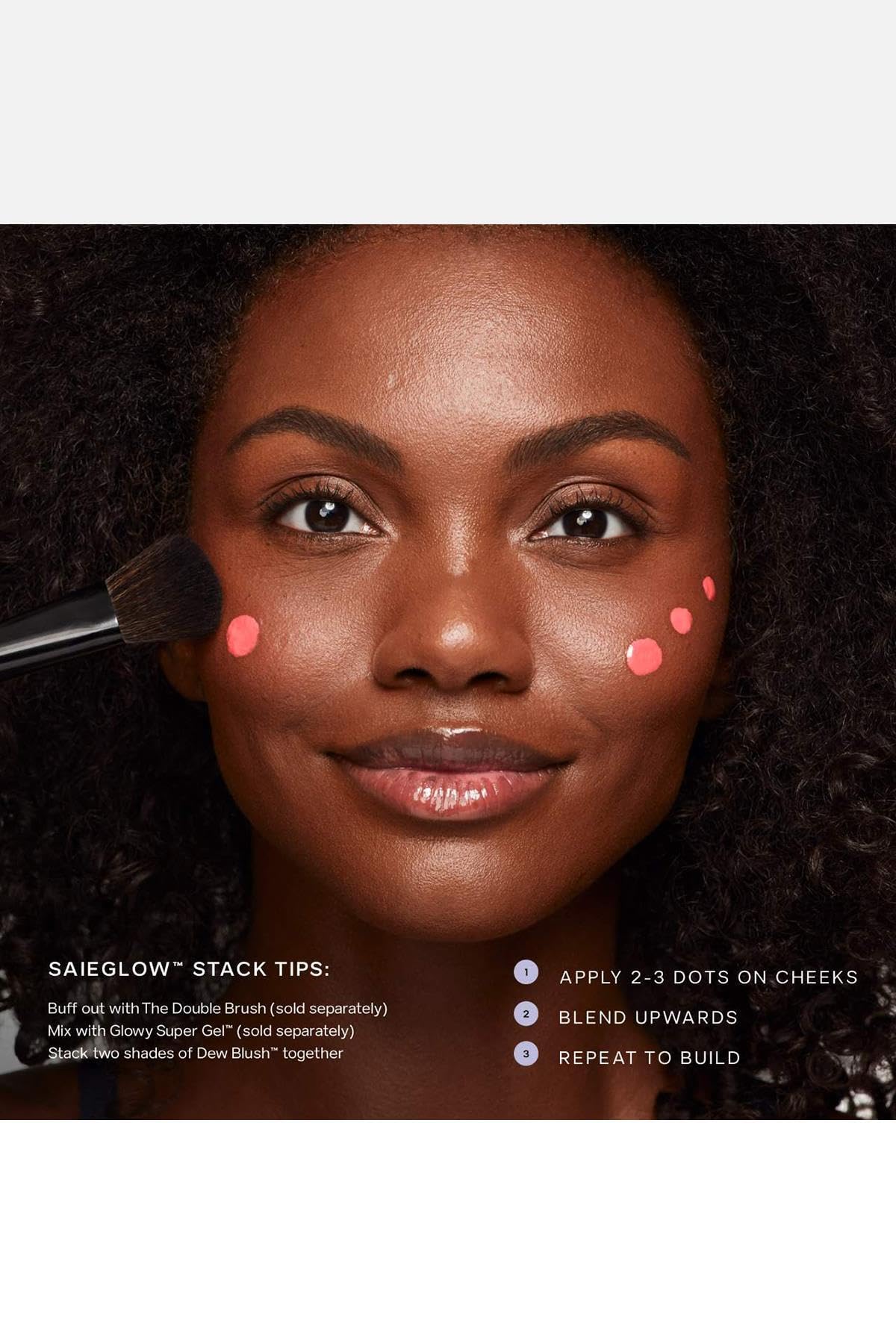 Saie Dew Liquid Blush Flirty in natural lighting