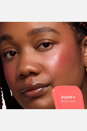 Saie Dew Liquid Blush swatch on skin
