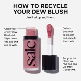 Saie Dew Liquid Blush with ingredients list