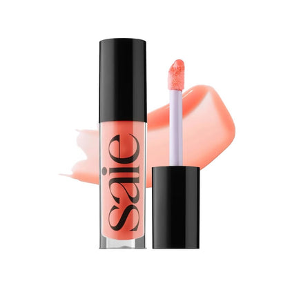 Saie Glossybounce Hydrating Lip Gloss front view with applicator